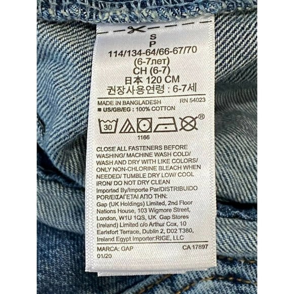 NWT GAP Kids Girls Denim Shortalls Sz S Medium Wash #543125 - Picture 3 of 5